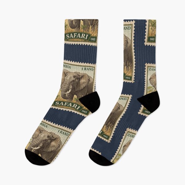 Item preview, Vintage Zambia Elephant Safari Postage Stamp Art designed and sold by d247.