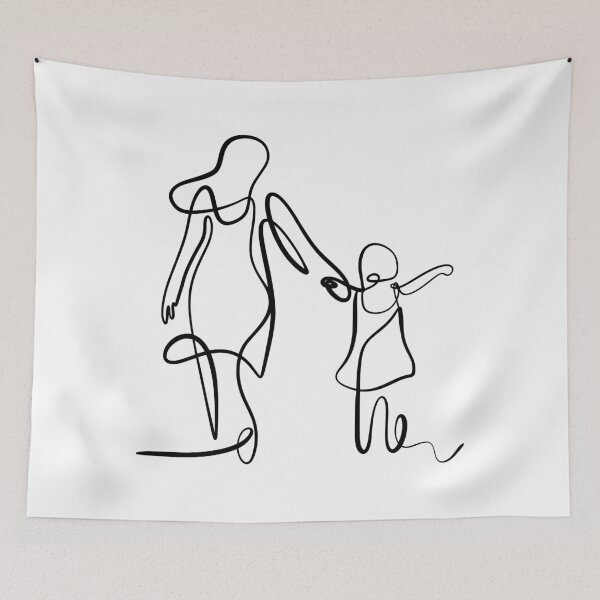 Item preview, mother and daughter line art designed and sold by FloFlo8468.