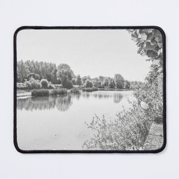 Item preview, Peaceful Scenery by the Water in Alençon – Pencil Drawing designed and sold by KiwiPurple.