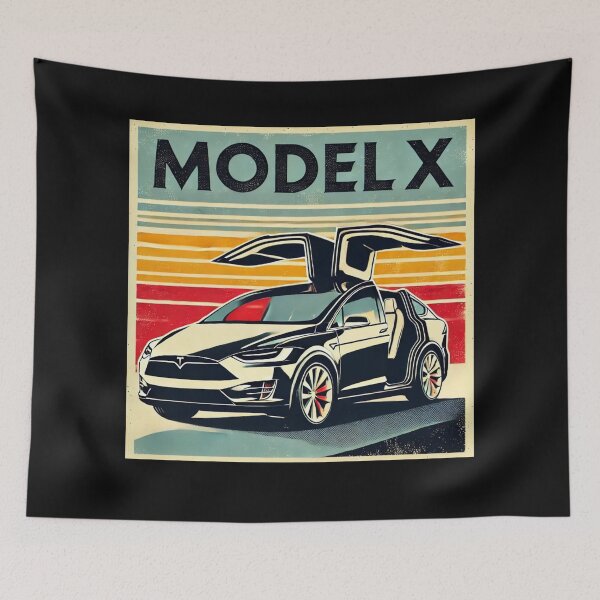 Item preview, Tesla Model X Electric SUV Blueprint Style Design | EV Enthusiast Graphic designed and sold by TEEJAMBOREE.