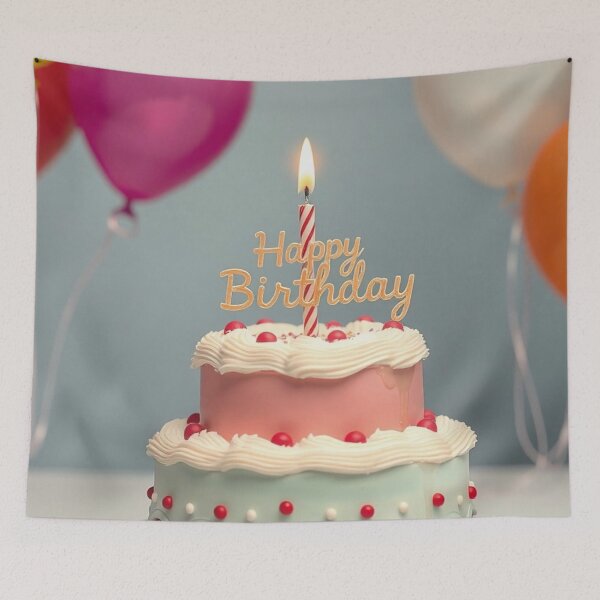 Item preview, Pink Frosted Happy Birthday Cake Card designed and sold by IntelliMindDesigns.