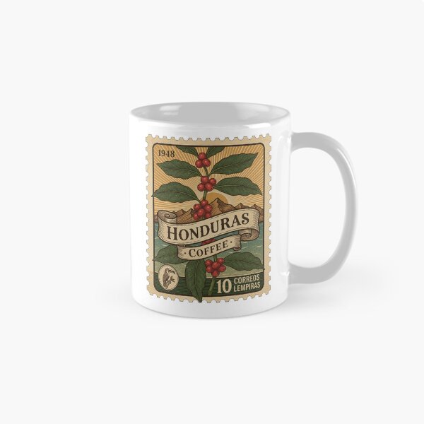 Artikelvorschau, Honduras Kaffee Vintage Briefmarkenkunst entworfen und verkauft von d247.