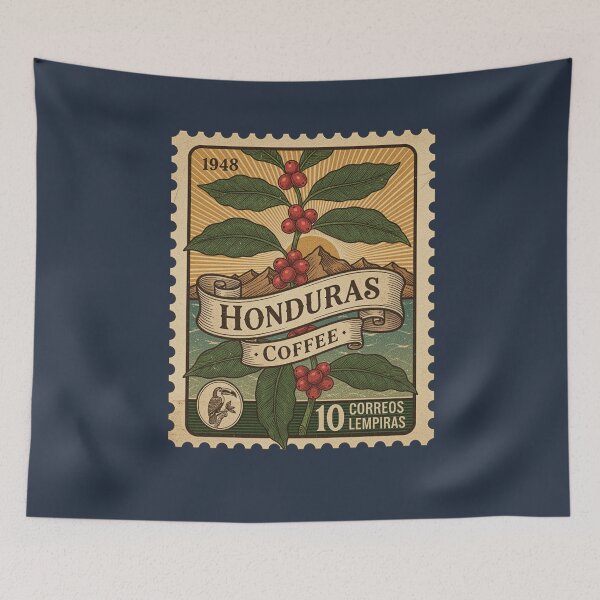 Item preview, Honduras Coffee Vintage Stamp Art designed and sold by d247.