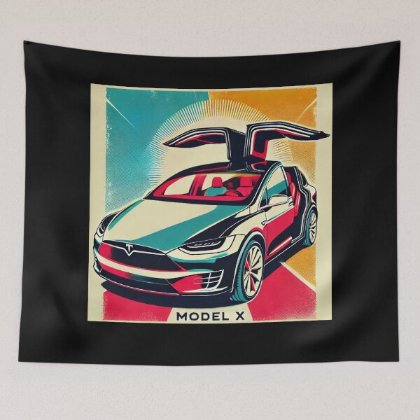 Item preview, Tesla Model X Electric SUV Blueprint Style Design | EV Enthusiast Graphic designed and sold by TEEJAMBOREE.