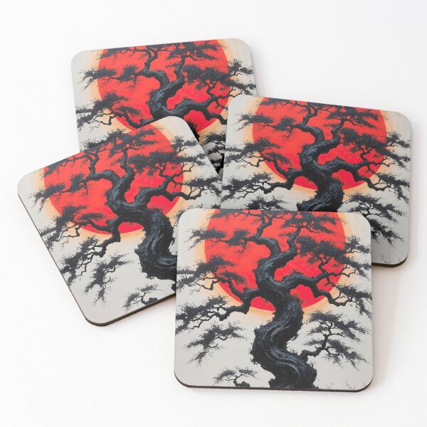 Item preview, Ancient tree with red sun, Japanese wall art, Japanese decoration designed and sold by paulrommer.