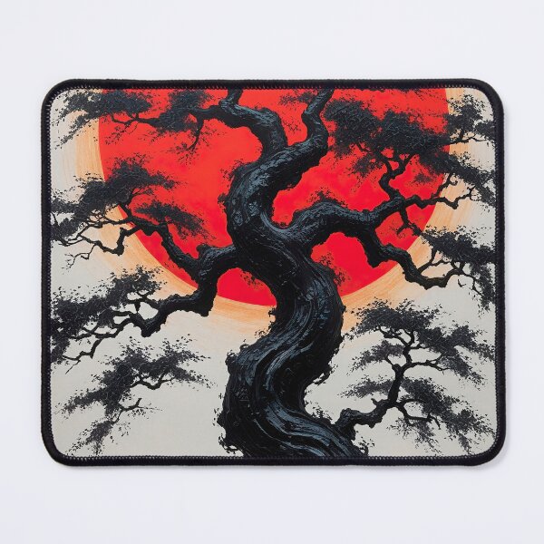 Item preview, Ancient tree with red sun, Japanese wall art, Japanese decoration designed and sold by paulrommer.