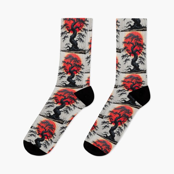 Item preview, Ancient tree with red sun, Japanese wall art, Japanese decoration designed and sold by paulrommer.