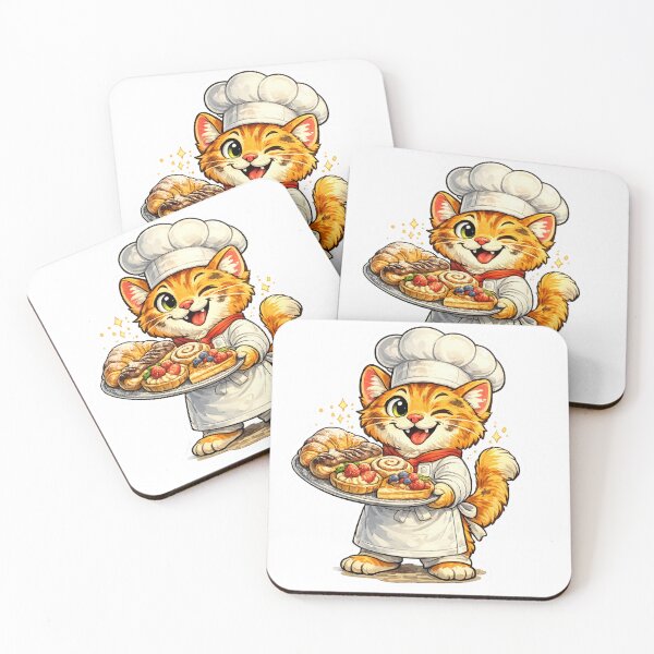 Item preview, Cute Cat Chef Baker Pastry Kitchen Sticker designed and sold by ZYNORAworld.