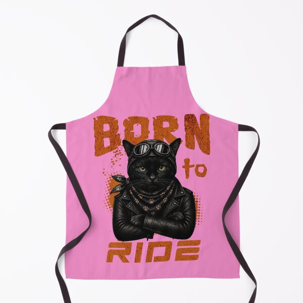 Item preview, Black Cat Biker Design – Born To Ride Funny Motorcycle Black Cat designed and sold by PixelsPaws.