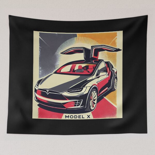 Item preview, Tesla Model X Electric SUV Blueprint Style Design | EV Enthusiast Graphic designed and sold by TEEJAMBOREE.