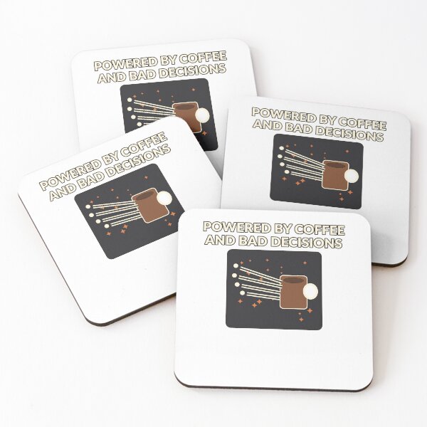Item preview, Powered by Coffee and Bad Decisions – Funny Coffee Lover Design designed and sold by Cozy Oddities Studio.