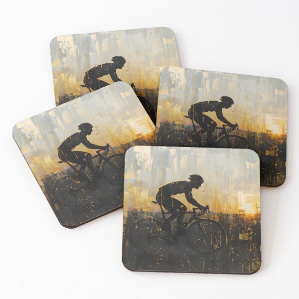 Item preview, Golden Hour Cyclist Abstract Art designed and sold by Paulocdias.