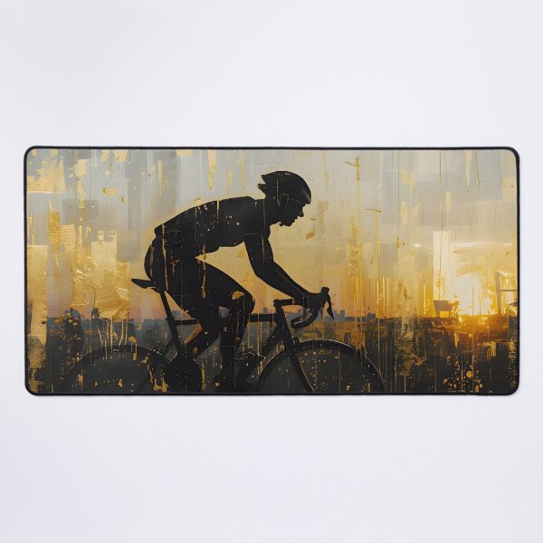 Item preview, Golden Hour Cyclist Abstract Art designed and sold by Paulocdias.