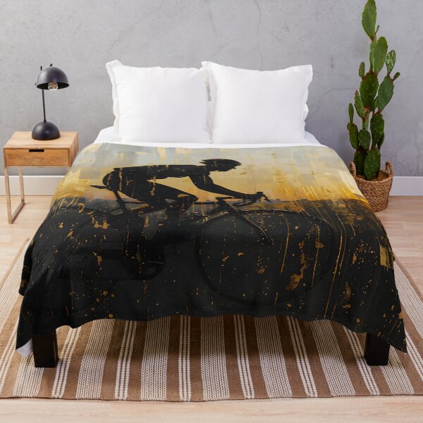 Item preview, Golden Hour Cyclist Abstract Art designed and sold by Paulocdias.