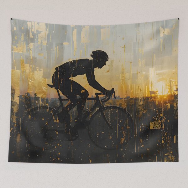 Item preview, Golden Hour Cyclist Abstract Art designed and sold by Paulocdias.