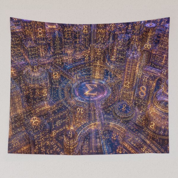 Item preview, Math Town | Overhead City Built From Glowing Math Symbols | STEM Art Print designed and sold by YourForKor.