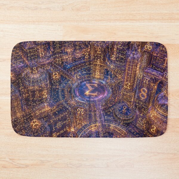 Item preview, Math Town | Overhead City Built From Glowing Math Symbols | STEM Art Print designed and sold by YourForKor.