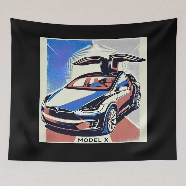 Item preview, Tesla Model X Electric SUV Blueprint Style Design | EV Enthusiast Graphic designed and sold by TEEJAMBOREE.