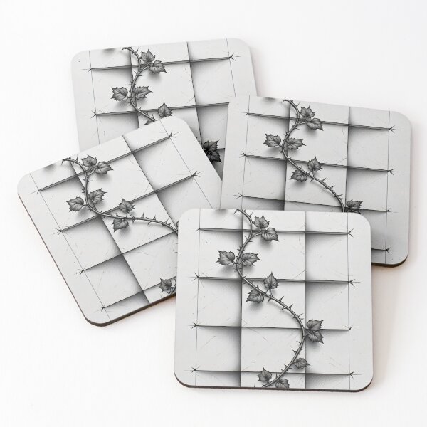 Item preview, Thorny vine climbs onto latticework designed and sold by Mianku | Für das Leben.