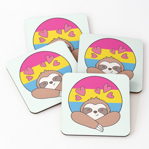 Item preview, LGBTQ Sloth - Kawaii Pansexual Sloth With Hearts designed and sold by Cannaxes Studio.