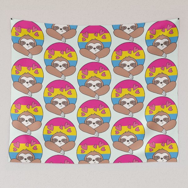 Item preview, LGBTQ Sloth - Kawaii Pansexual Sloth With Hearts designed and sold by Cannaxes Studio.