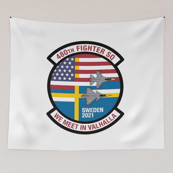Item preview, USAF 480th Fighter Squadron Sweden 2021 Deployment Patch designed and sold by CharlieDesings.