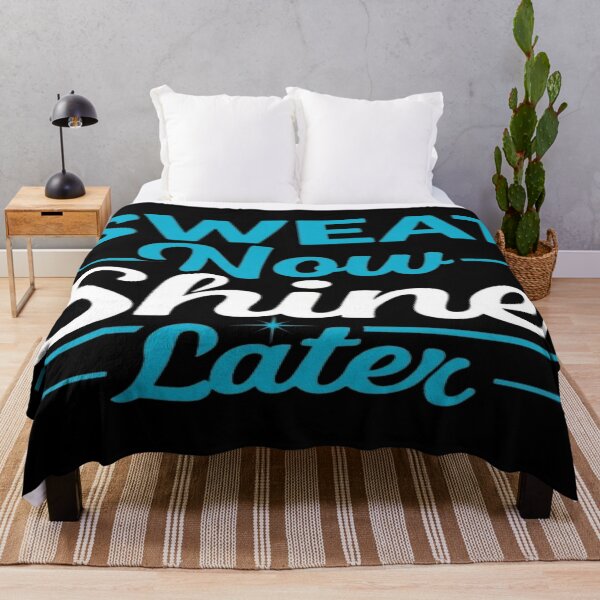 Item preview, Sweat Now Shine Later Motivational Fitness Quote designed and sold by MAJCO-ART.