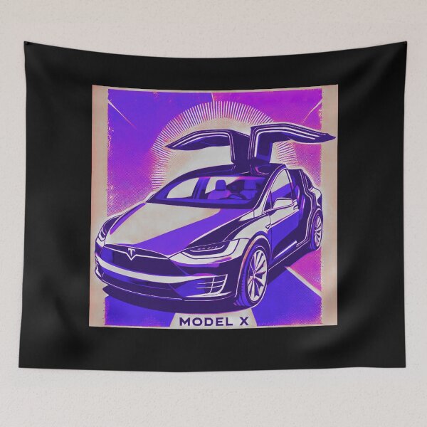 Item preview, Tesla Model X Electric SUV Blueprint Style Design | EV Enthusiast Graphic designed and sold by TEEJAMBOREE.