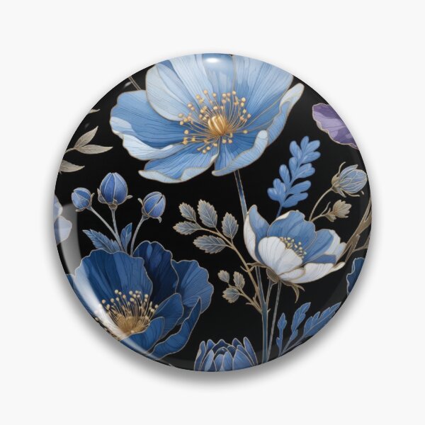 Item preview, Sapphire Blossom Pattern | Elegant Blue Floral Design | Luxury Botanical Artwork designed and sold by GalleryPeak.