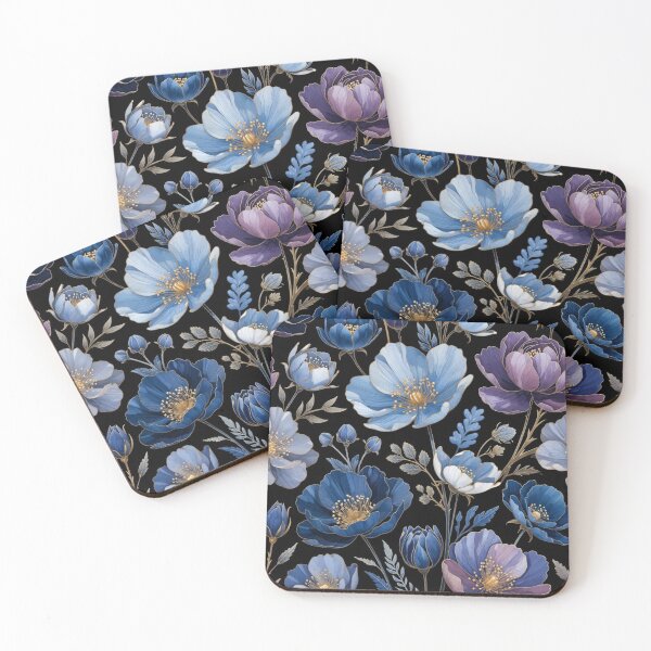 Item preview, Sapphire Blossom Pattern | Elegant Blue Floral Design | Luxury Botanical Artwork designed and sold by GalleryPeak.