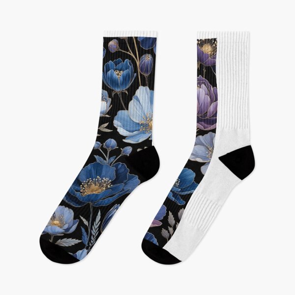 Item preview, Sapphire Blossom Pattern | Elegant Blue Floral Design | Luxury Botanical Artwork designed and sold by GalleryPeak.