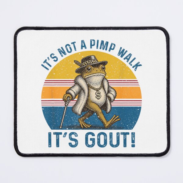 Item preview, Funny Frog Its Not A Pimp Walk Its Gout Retro Sunset designed and sold by EvandSolis.