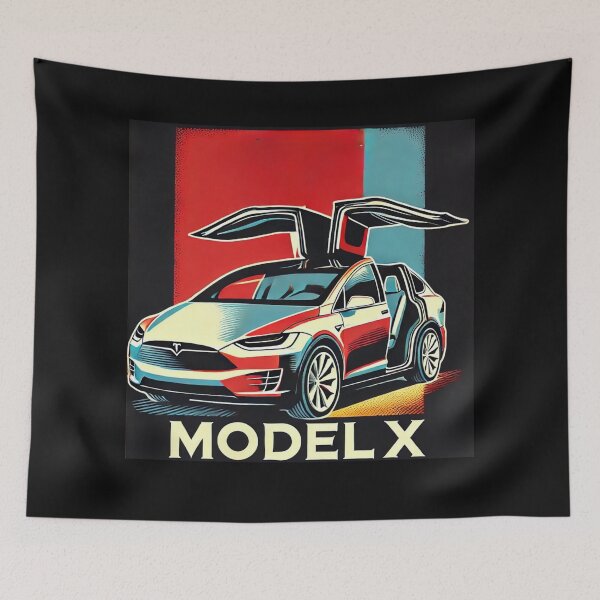 Item preview, Tesla Model X Electric SUV Blueprint Style Design | EV Enthusiast Graphic designed and sold by TEEJAMBOREE.