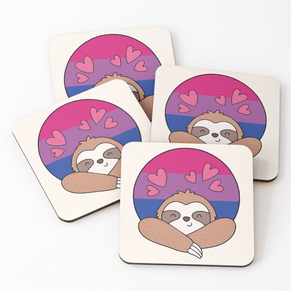 Item preview, LGBTQ Sloth - Kawaii Bisexual Sloth With Hearts designed and sold by Cannaxes Studio.