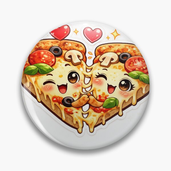 Item preview, Cute Pizza Couple Kawaii Sticker  designed and sold by Tinytreatstudio.