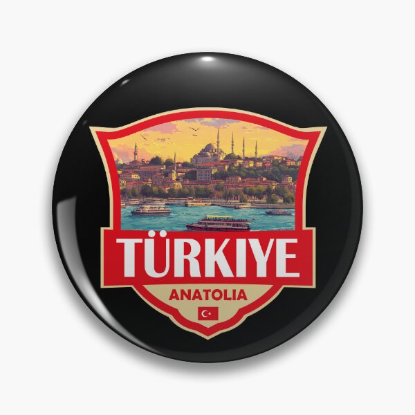Item preview, Turkey Turkiye Illustration Retro Badge designed and sold by KrisSidDesigns.