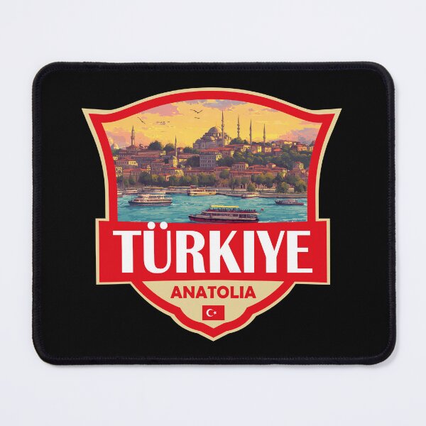 Item preview, Turkey Turkiye Illustration Retro Badge designed and sold by KrisSidDesigns.