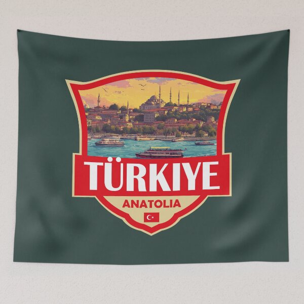 Item preview, Turkey Turkiye Illustration Retro Badge designed and sold by KrisSidDesigns.