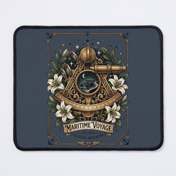 Item preview, Vintage Brass Sextant Classic Car Lily Tattoo Flash designed and sold by RetroRewind Studio.