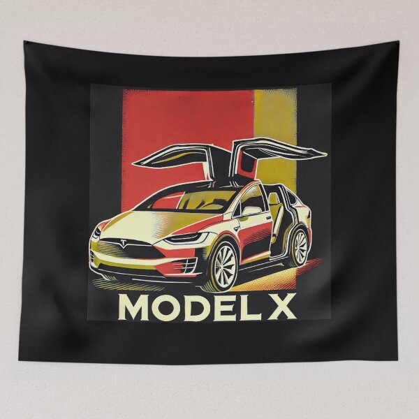 Item preview, Tesla Model X Electric SUV Blueprint Style Design | EV Enthusiast Graphic designed and sold by TEEJAMBOREE.