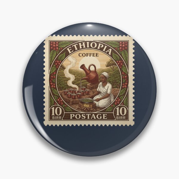 Item preview, Vintage Ethiopian Coffee Ceremony Postage Stamp designed and sold by d247.