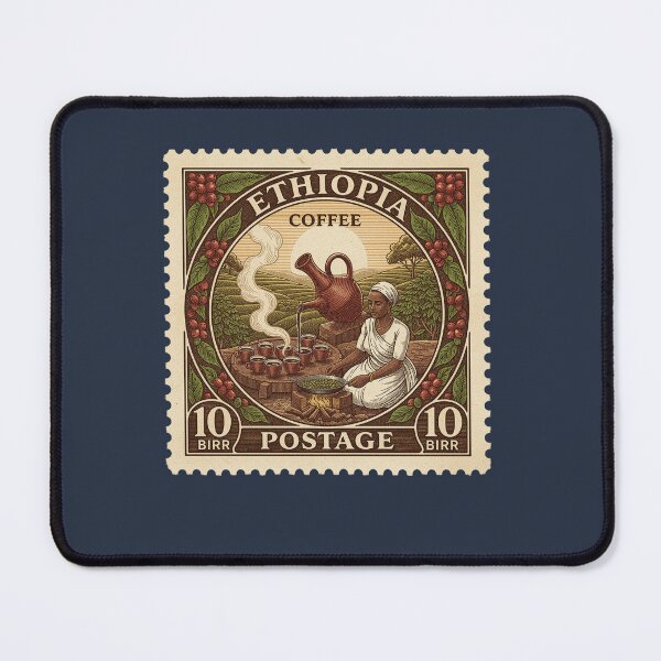 Item preview, Vintage Ethiopian Coffee Ceremony Postage Stamp designed and sold by d247.