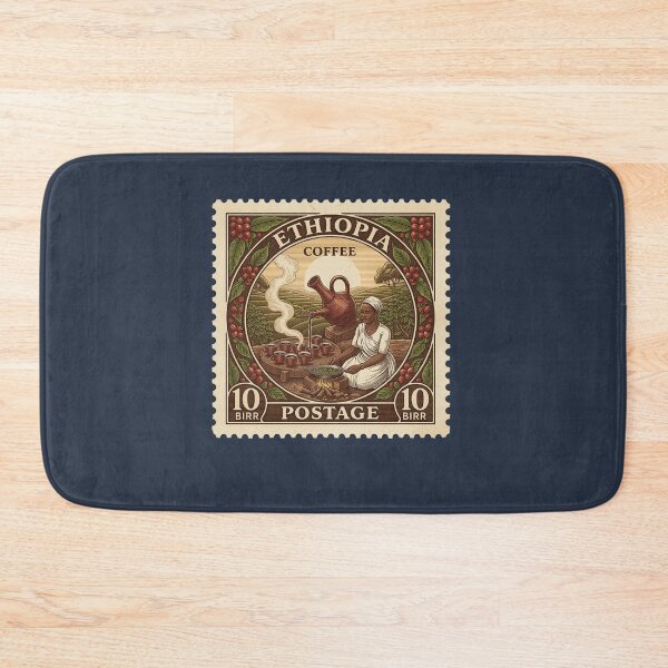 Item preview, Vintage Ethiopian Coffee Ceremony Postage Stamp designed and sold by d247.