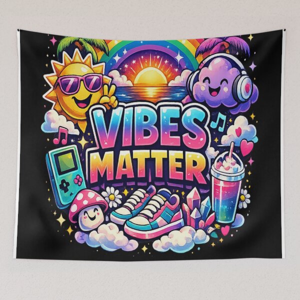 Item preview, Vibes matter colorful retro asthetic design  designed and sold by urbanshop7.