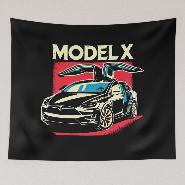 Item preview, Tesla Model X Electric SUV Blueprint Style Design | EV Enthusiast Graphic designed and sold by TEEJAMBOREE.
