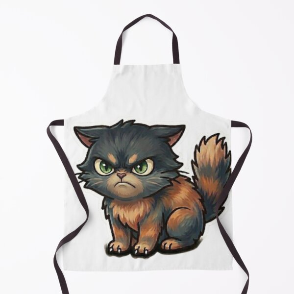 Item preview, Grumpy Fluffy Kitten-Minimalist Brown and Black Cat designed and sold by Northern Glow Art.