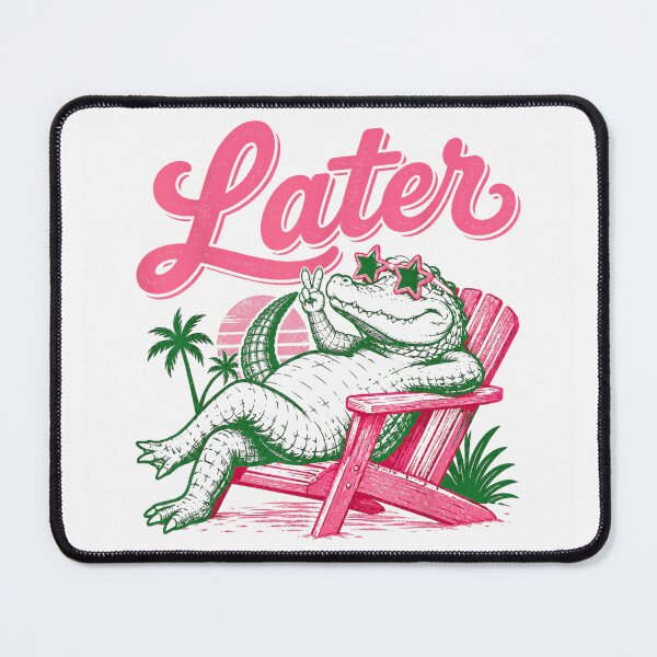 Item preview, Chill Alligator Relaxing On Beach Chair Later Retro Synthwave Vaporwave Sun designed and sold by VedaSeraphina.