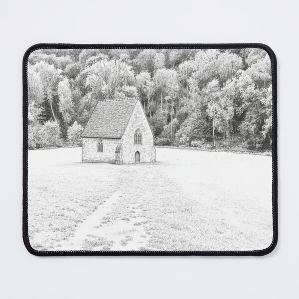 Item preview, The Chapel of Saint-Céneri-le-Gérei – Pencil Drawing designed and sold by KiwiPurple.