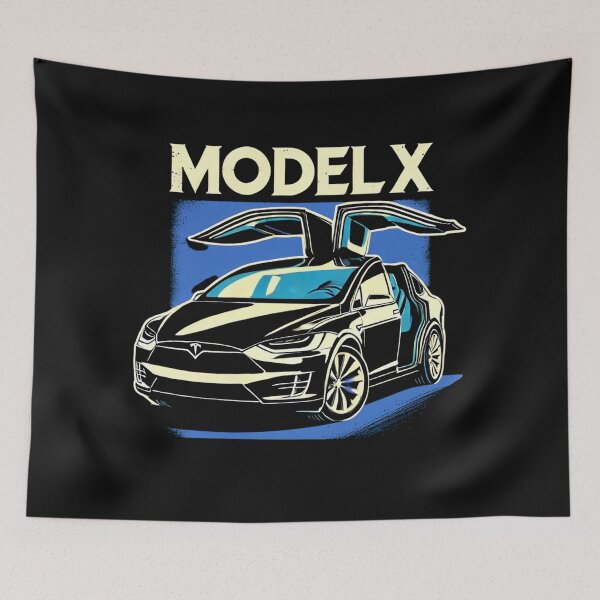Item preview, Tesla Model X Electric SUV Blueprint Style Design | EV Enthusiast Graphic designed and sold by TEEJAMBOREE.