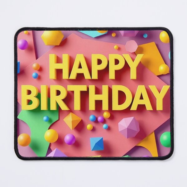 Item preview, 3D Yellow Letters Happy Birthday Card designed and sold by IntelliMindDesigns.